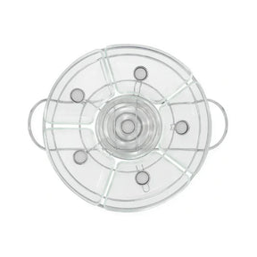 Rechaud Giratório Com 6 Compartimentos Aço Inox e Vidro 52cm