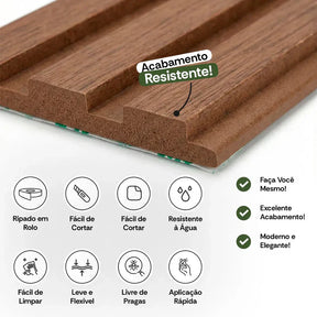 Kit Rolos de Paineis Ripados Autocolantes