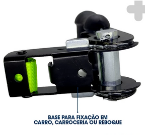 Cinta Catraca Para Amarração De Carga - Gancho J 4 Metros 1500Kg