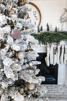 Árvore de Natal Artificial King Flock® 600 Luzes LED Branco Quente